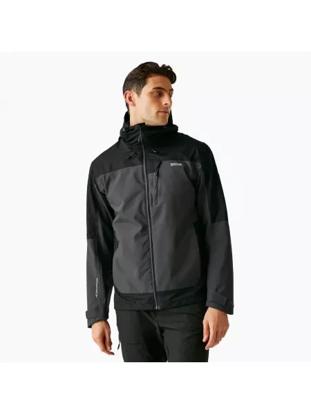 Мъжко дъждобранно яке REGATTA Highton Stretch IV ash/black черно
