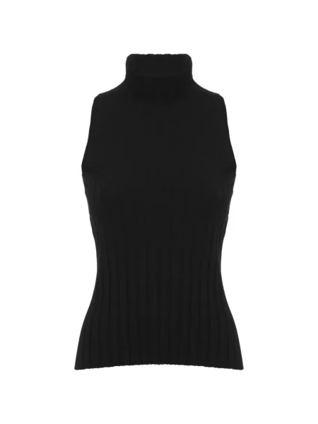 Top D.exterior fără mâneci tricotate negru