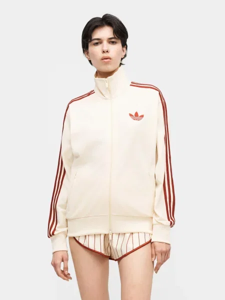 ADIDAS ORIGINALS Tepláková bunda Firebird krémová / hrdzavo červená