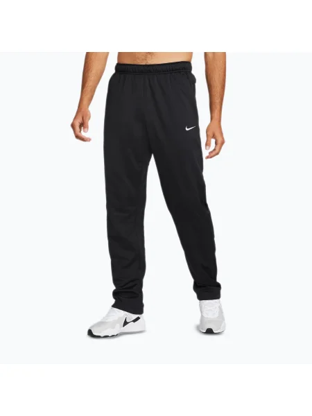 Тренувальні штани Nike Therma-FIT Open Hem black/black/white білі