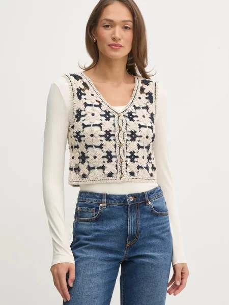 Vestă denim Pepe Jeans bej