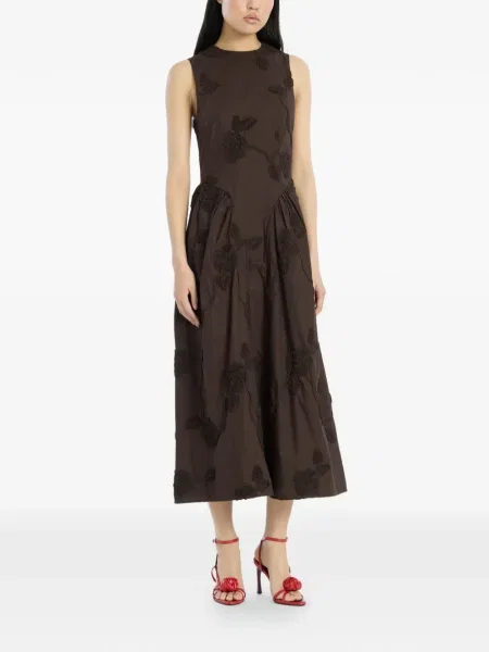 Rochie midi Rotate Birger Christensen până la genunchi de costum maro