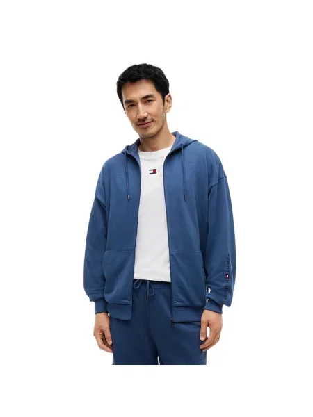 Bluza z kapturem Tommy Jeans z kapturem niebieska