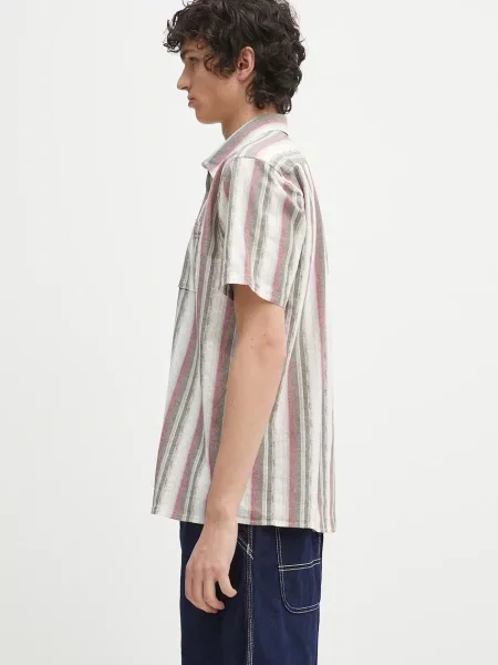 Barbour srajca Lipton Striped S/S Relaxed Fit Shirt zelena