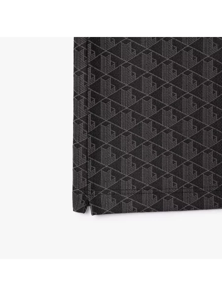 Lacoste Koszulka Polo Z Żakardowym Monogramem Classic Fit czarna