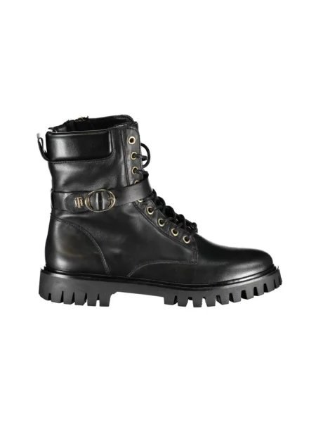 Botki Tommy Hilfiger biznesowe z nadrukiem czarne