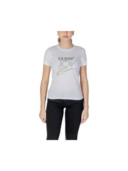 Guess Koszulki Kobieta S Crystal Tee dla Kobiet biały