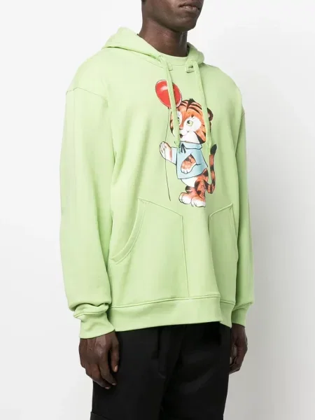 Hanorac cu glugă Moschino cu imagine verde