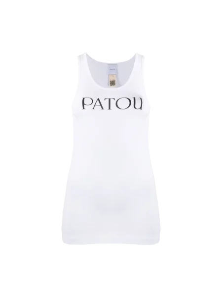 Top Patou z logo na ramiączkach biały