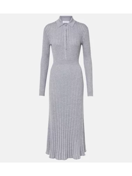 Svilen pletena obleka Gabriela Hearst siva