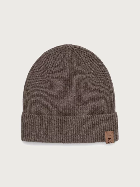 LE SH KA headwear LE SH KA czapka beanie wełniana Brown Cashnere Hat brązowa