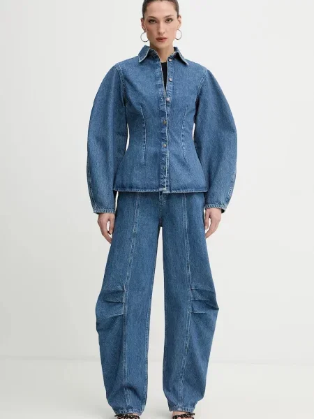 Rotate jeansy high waist niebieskie