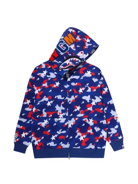 Hanorac cu glugă A Bathing Ape® cu model camuflaj albastru