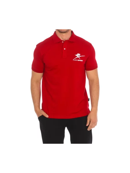 Koszulka polo Plein Sport z krótkim rękawem czerwona