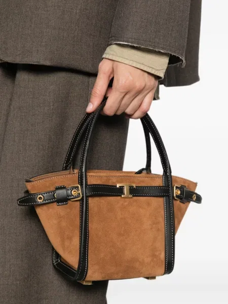 Τσάντα shopper Tod's σουέτ καφέ