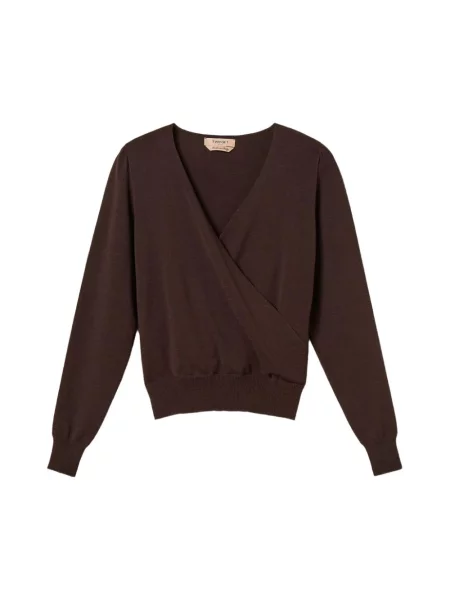 Sweter Twinset brązowy