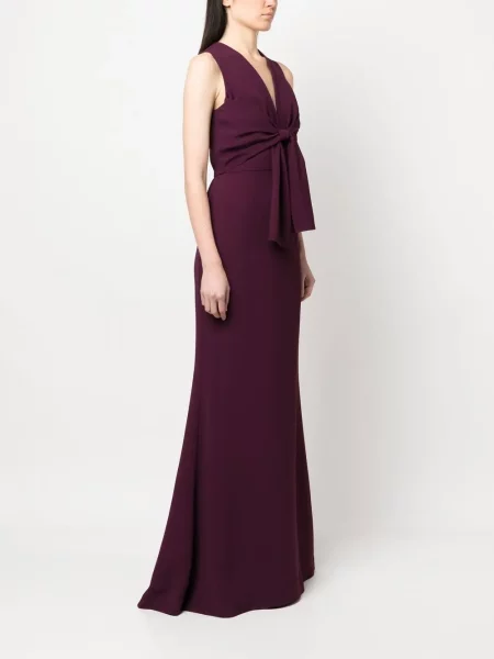 Костюм сукман Elie Saab без ръкави с V-образно деколте виолетово
