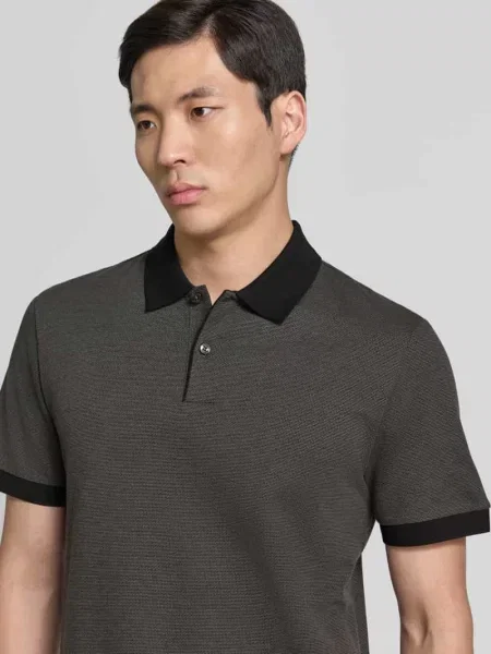 Koszulka polo o kroju regular fit z czystej bawełny model H-PARLAY Boss czarna