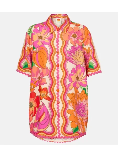 Lniany top Farm Rio w kwiatki