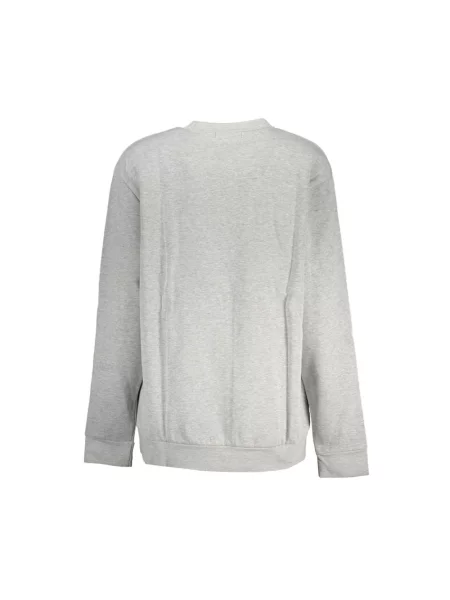 Polar Cavalli Class z okrągłym dekoltem polarowy z kapturem szary