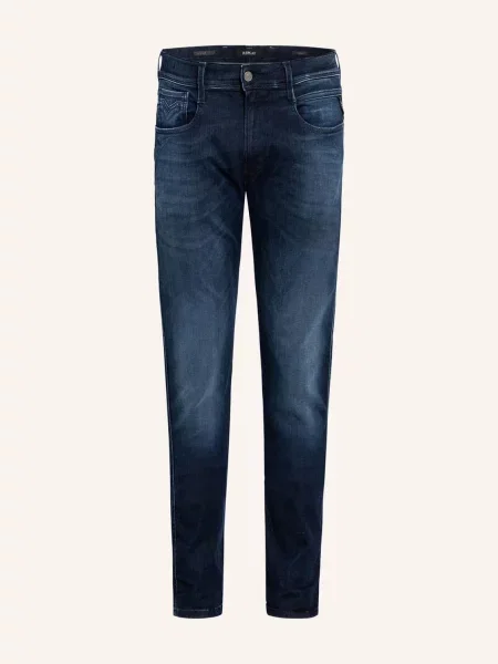 Replay Spodnie Slim Fit blau niebieskie