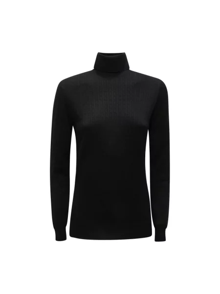 Lniany golf golf Elisabetta Franchi czarny