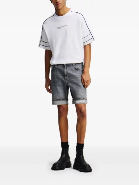 Дънкови шорти Karl Lagerfeld Jeans сиво