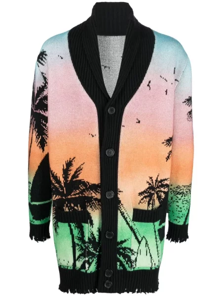 Cardigan Philipp Plein cu imagine tip Hawaii roz