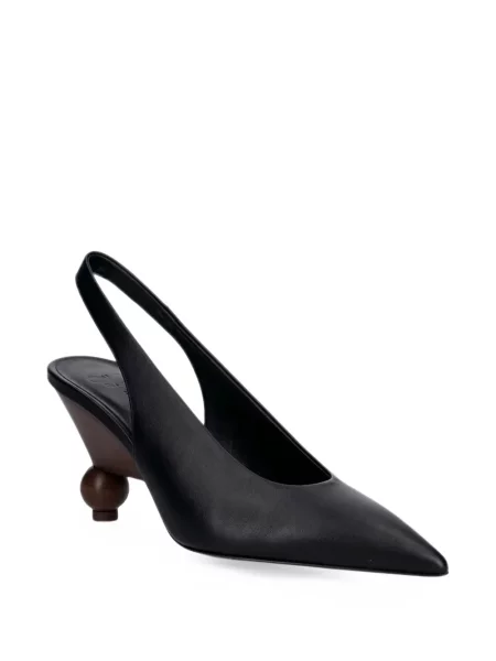 Pantofi cu toc Weekend Max Mara din piele slingback negru