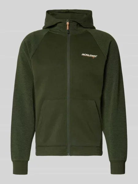 Bluza rozpinana o kroju regular fit z nadrukiem z logo model ‘Thatcher’ Jack & Jones