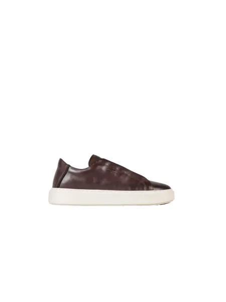 Sneakersy Alexander Smith skórzane wsuwane brązowe