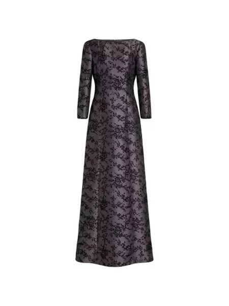 Lung rochie maxi Alberta Ferretti cu model floral cu imagine gri