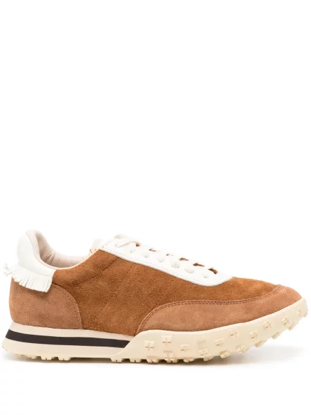 Sneakerși Visvim cu șireturi din piele de căprioară maro
