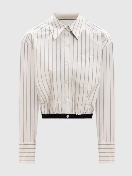Укорочена сорочка в смужку 3.1 Phillip Lim біла