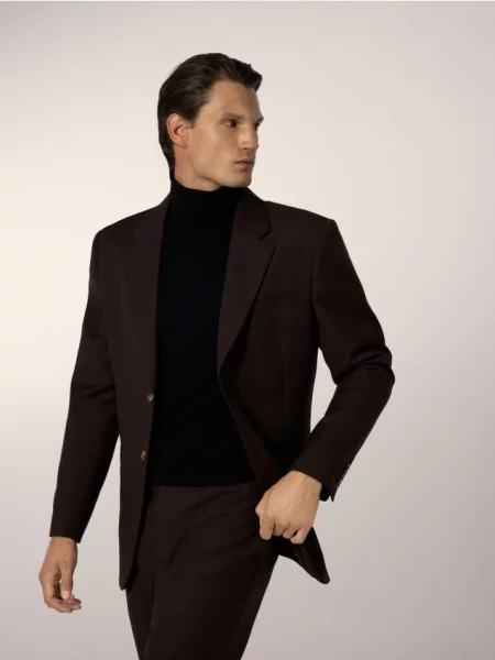 Reserved Блейзер із додаванням вовни коричневий