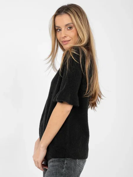 Pulover Italy Moda scurt negru