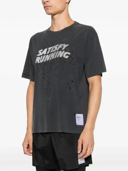 Tricou Satisfy zdrențuiți negru