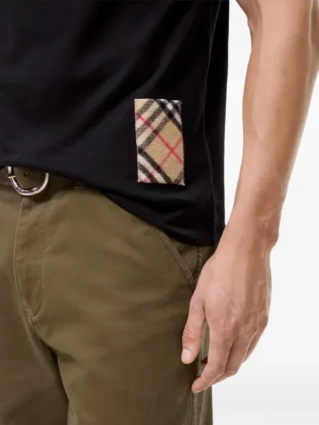 Καρό μπλούζα Burberry κασμίρ μαύρο