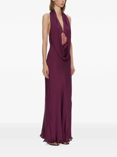Rochie maxi Christopher Esber din dantelă violet