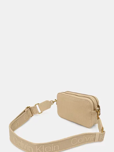 Calvin Klein Táska Webbing Strap Canvas Camera Bag bézs