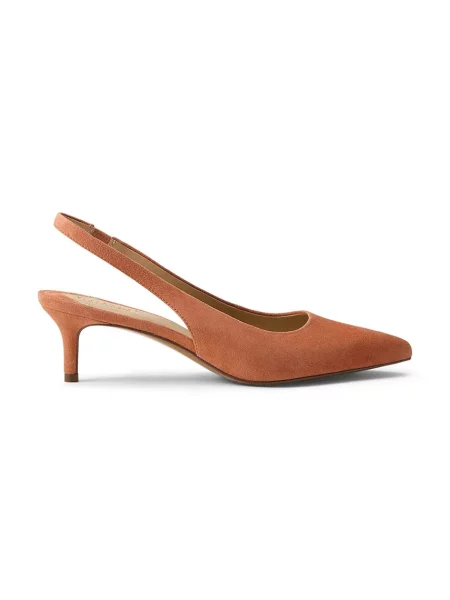 Pantofi cu toc Lauren Ralph Lauren din piele portocaliu