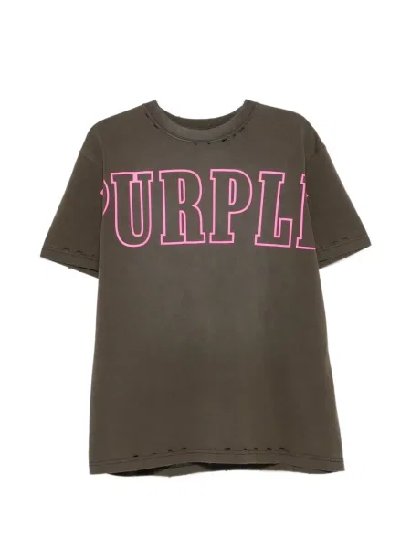 Μπλούζα Purple Brand με φθαρμένο εφέ μαύρο