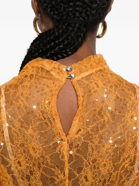 Rochie midi Patrizia Pepe cu paiete de costum portocaliu