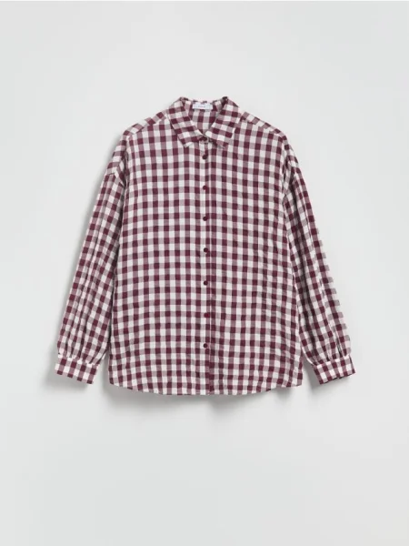 Reserved Koszula w kratę bordowy