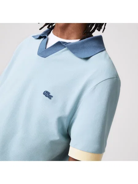 Lacoste Koszulka Polo O Regularnym Kroju Ze Świeżej Bawełny Piqué niebieska