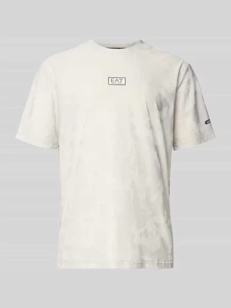 T-shirt z okrągłym dekoltem i detalem z logo Ea7 Emporio Armani