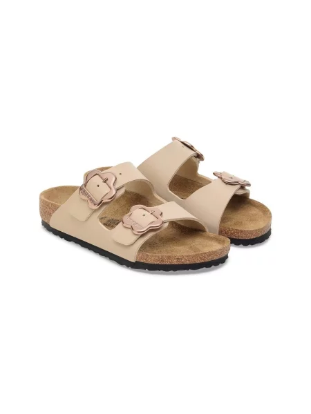 Virágos félcipő Birkenstock bézs