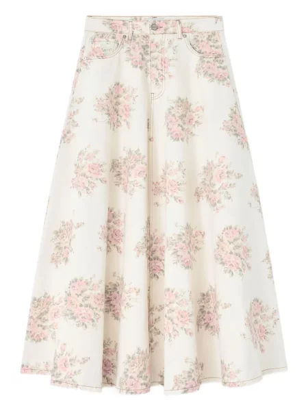 Fusta maxi Ganni cu model floral cu imagine