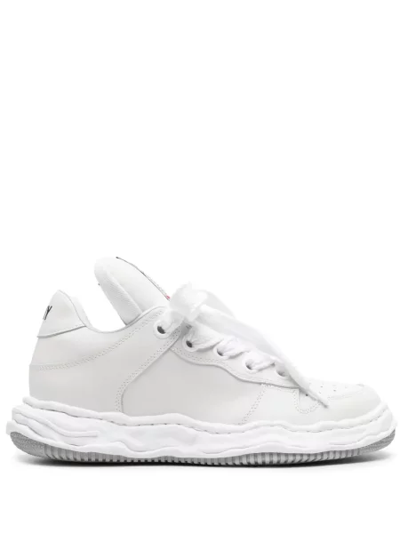 Top Maison Mihara Yasuhiro din piele alb
