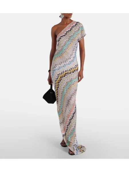 Rochie maxi Missoni cu un umăr gol